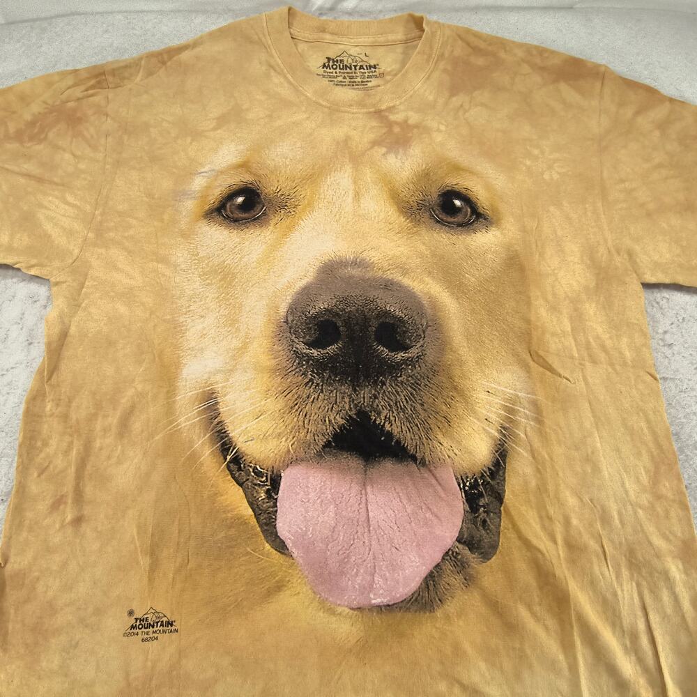 The Mountain Dog Crew Neck Short Sleeve Graphic Shirt Mens Size Large L Tan